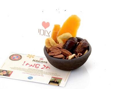 מתנה לט"ו בשבט - קערת פירות יבשים "צומי"